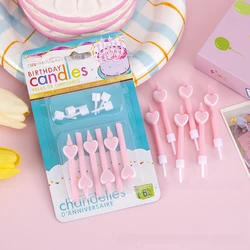 Creative pink love cake birthday candle baking cake decorative candle children's festival 2023 love