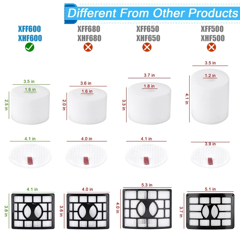 Kit de filtre d'aspirateur en mousse et feutre, accessoires pour Shlavabo NV680 NV681 NV683, pièce # XFF680 et Xnouveaux-nés 680