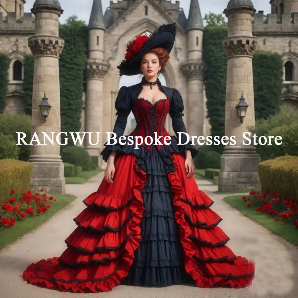 فستان سهرة أحمر على الطراز الفيكتوري الخيالي 2025 عصر النهضة مصاص دماء الكونتيسة فستان الحفلة الراقصة زي الآلهة اليونانية في القرون الوسطى مخصص