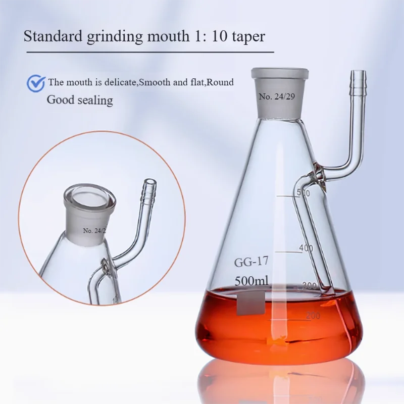 Decant 250ml, 500ml, 1000ml cannula triangular flask high borosilicate glass with high temperature resistance