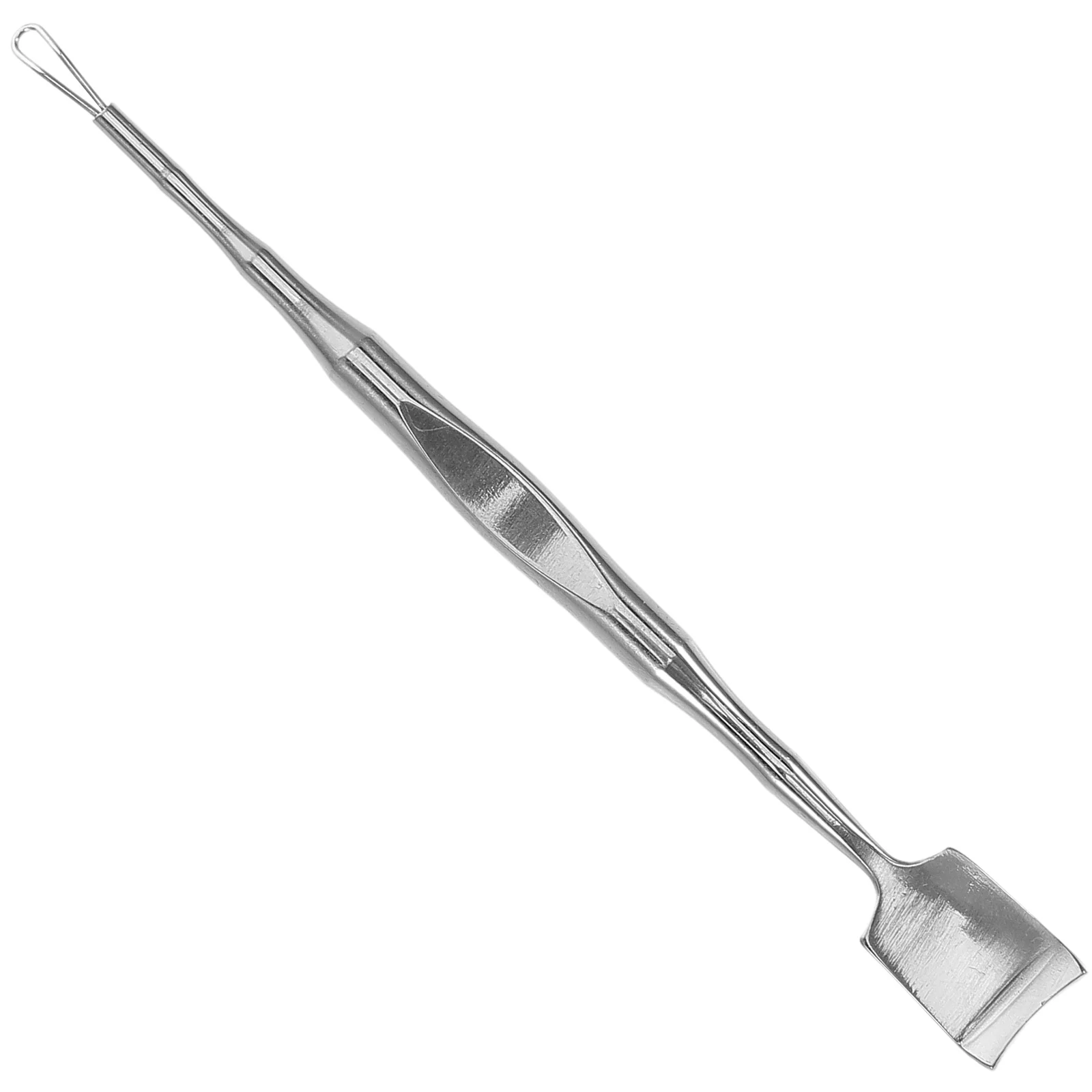 Pulitore per brufoli facciali Vanga in acciaio inossidabile Raschietto per punti neri a doppia estremità Estrattore di punti neri Strumento per la pulizia dei brufoli in metallo