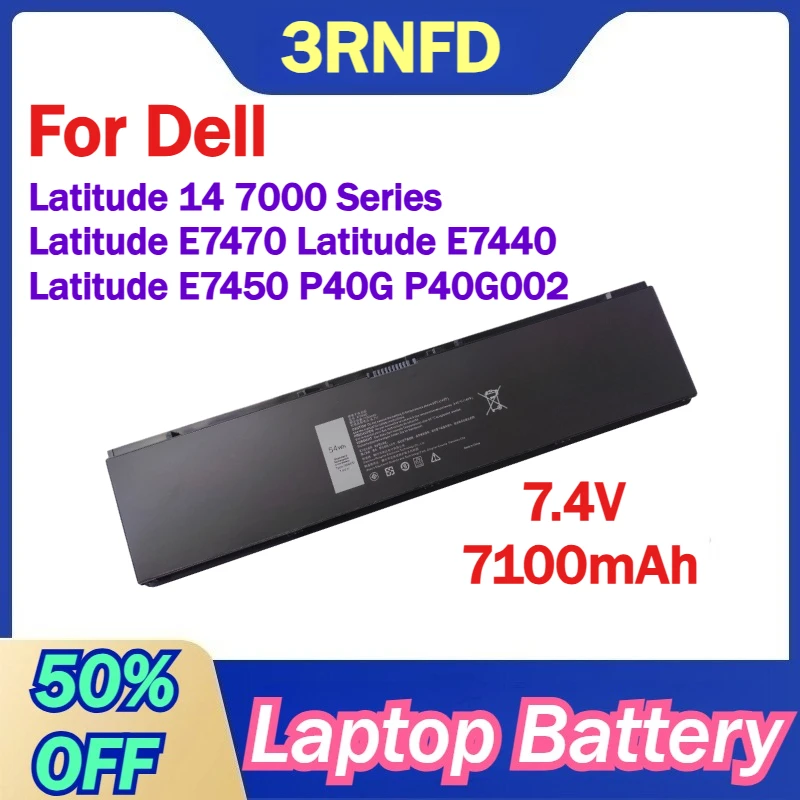 

3RNFD 7.4V 7100mAh Laptop Battery for Dell Latitude 14 7000 Series Latitude E7470 E7440 E7450 P40G P40G002