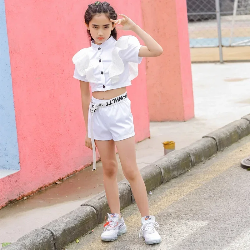 

Gkid Girl Jazz Dance Costume Children Street Hip hop Dance Jazz Kpop Dance for Girls Outfit summer Streetwear Clothes Sets