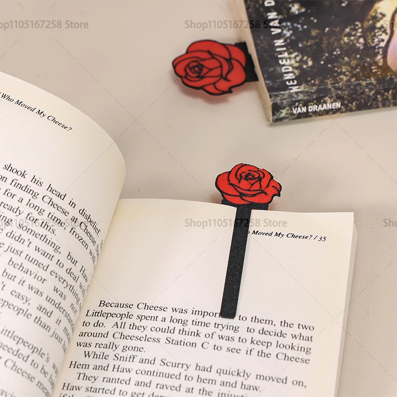 Exquisite Rosen-Lesezeichen für Bücher, 3D-Kunststoff-Stereo-Blumen-Lesezeichen für Schüler, Lehrer, Geschenke, kreatives Briefpapier