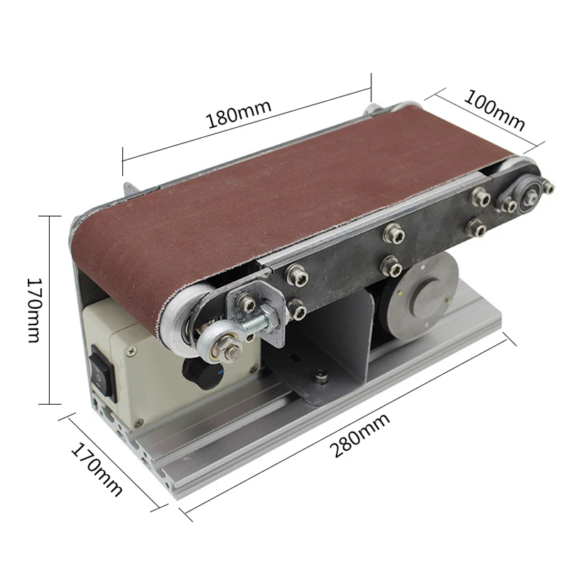 Imagem -05 - Desktop Cinto Máquina de Polimento Faça Você Mesmo Máquina Moagem Cortador Bordas Apontador Multifuncional Lixadeira com 10 Peças Cinto 400w