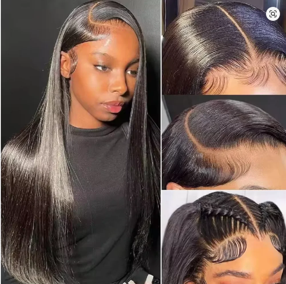 Wig Rambut Manusia Lurus Alami untuk Wanita, Wig Rambut Manusia dengan Lace Frontal 13x4, Wig Tanpa Lem 4x4 Pre Plucked, Rambut Manusia dengan Lace Pre Cut