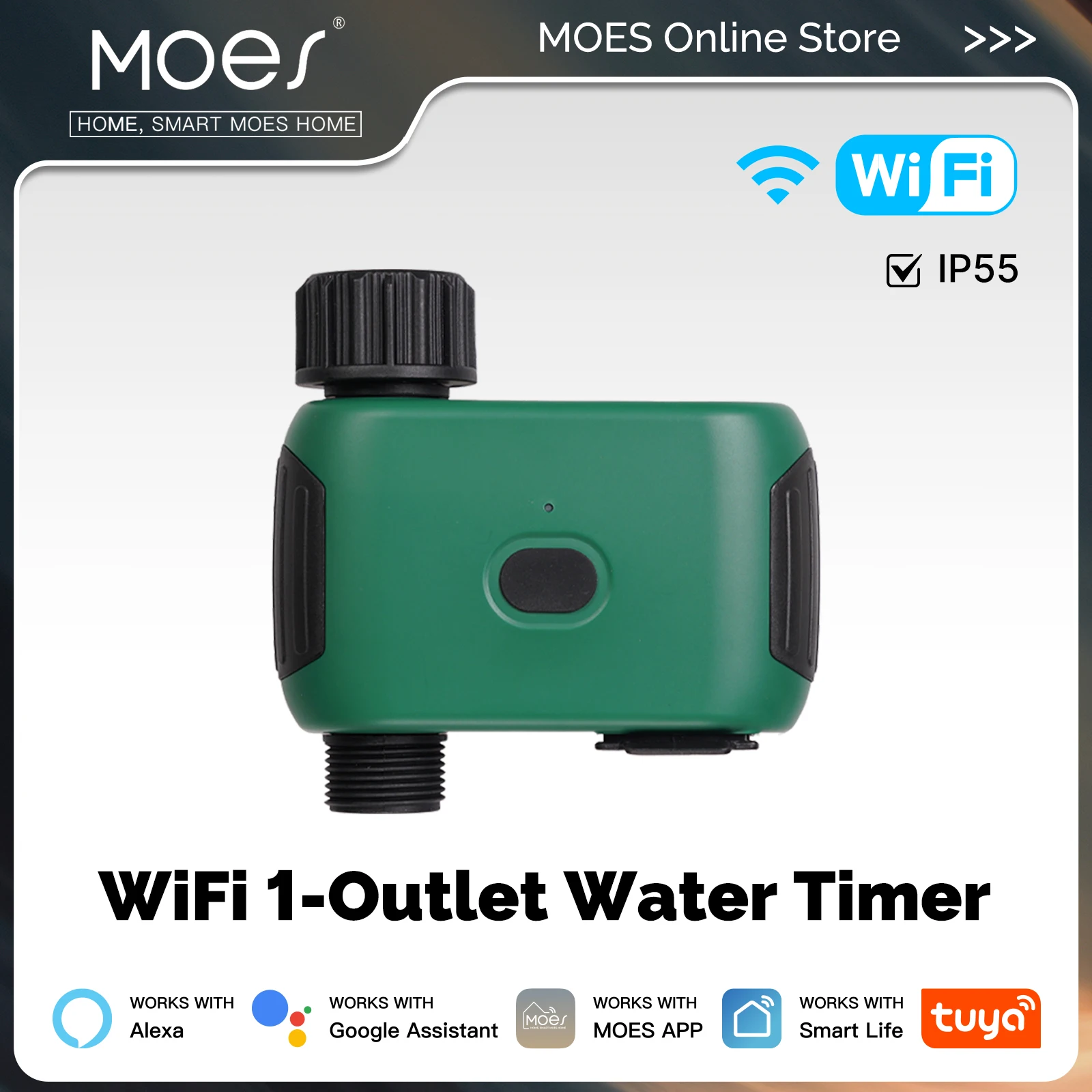 

MOES Tuya WiFi Smart 1 Outlet Water Timer Irrigation Automation Scheduler APP Remote Voice Control Work with Alexa Google Home