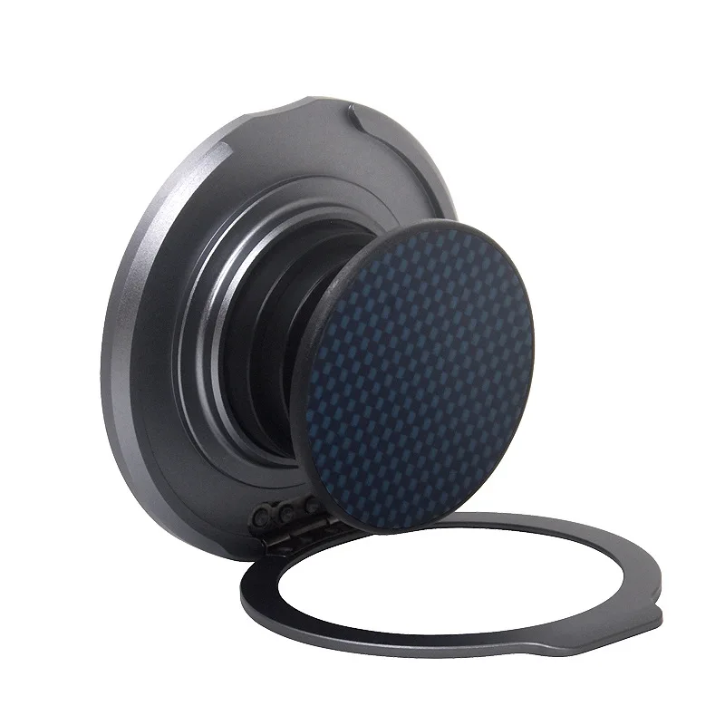Elastic magnetic mobile phone holder, aluminum snail-shaped 360-degree rotating ring buckle, folding and telescopic