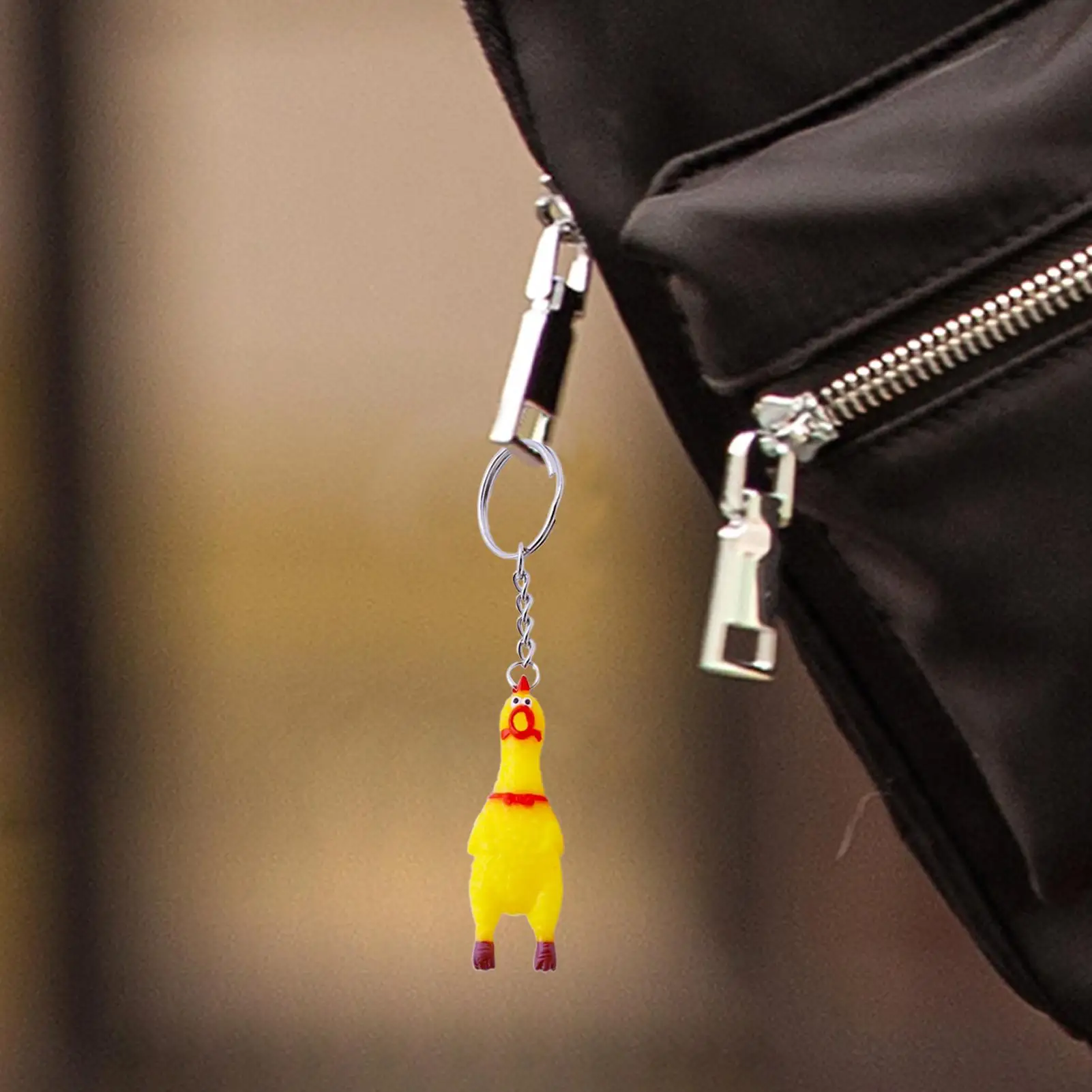 

Screaming Chicken Keychain Interactive Squeeze Practical Joke Yellow Chicken Squeaky Toy Pendant For Men For Adults Teens Men