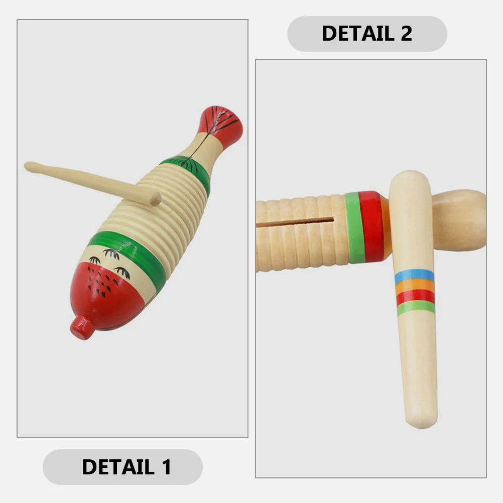 

2 Sets Percussion Wooden Robe Toys Child Instruments Sticks Beginner Guiro Musical