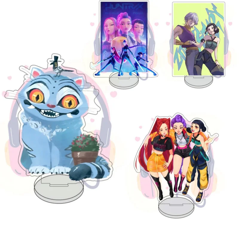 

Hot Anime Demon Hunters Series Clear Acrylic Board Figure Stand Model Friends Halloween Gift 15cm