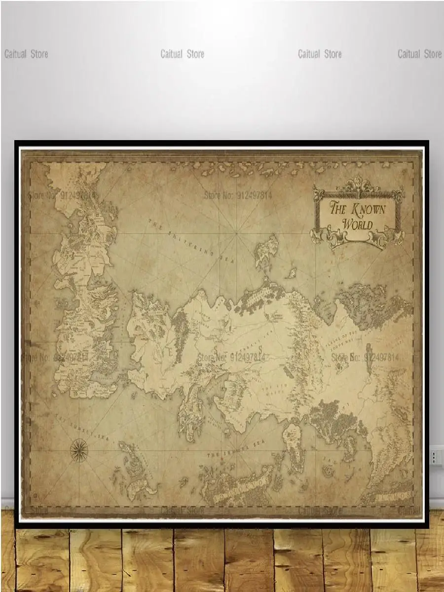 لعبة Westeros خريطة قماش الفن المسلسلات التلفزيونية ملصق الفيلم جدار ديكور لغرفة المعيشة هدية لعشاق ديكور المنزل