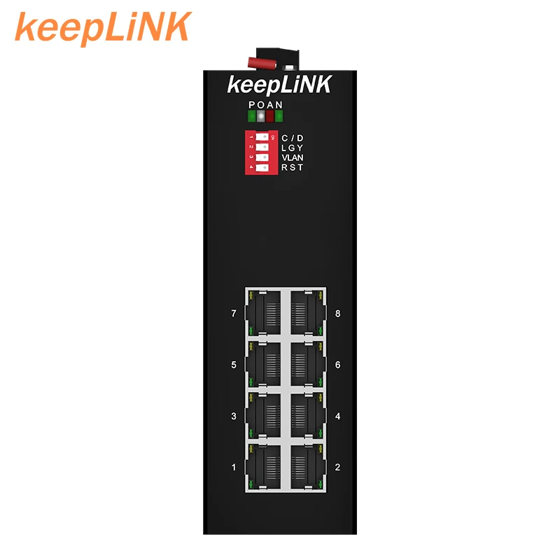Gigabit Ethernet Switch 8 Port Industrial Ip40 Desktop Unmanaged Network Switches with Din Rail Mount for Security Monitoring view 2