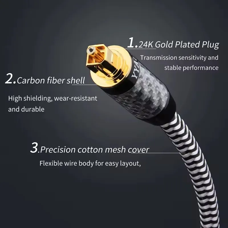 Yyaudio สายดิจิตอล TOSLINK สายลำโพงดิจิตอลสายออดิโอสายลำโพงใยแก้วนำแสงสำหรับทีวี PS3 Xbox DVD CD MINI Disc AV