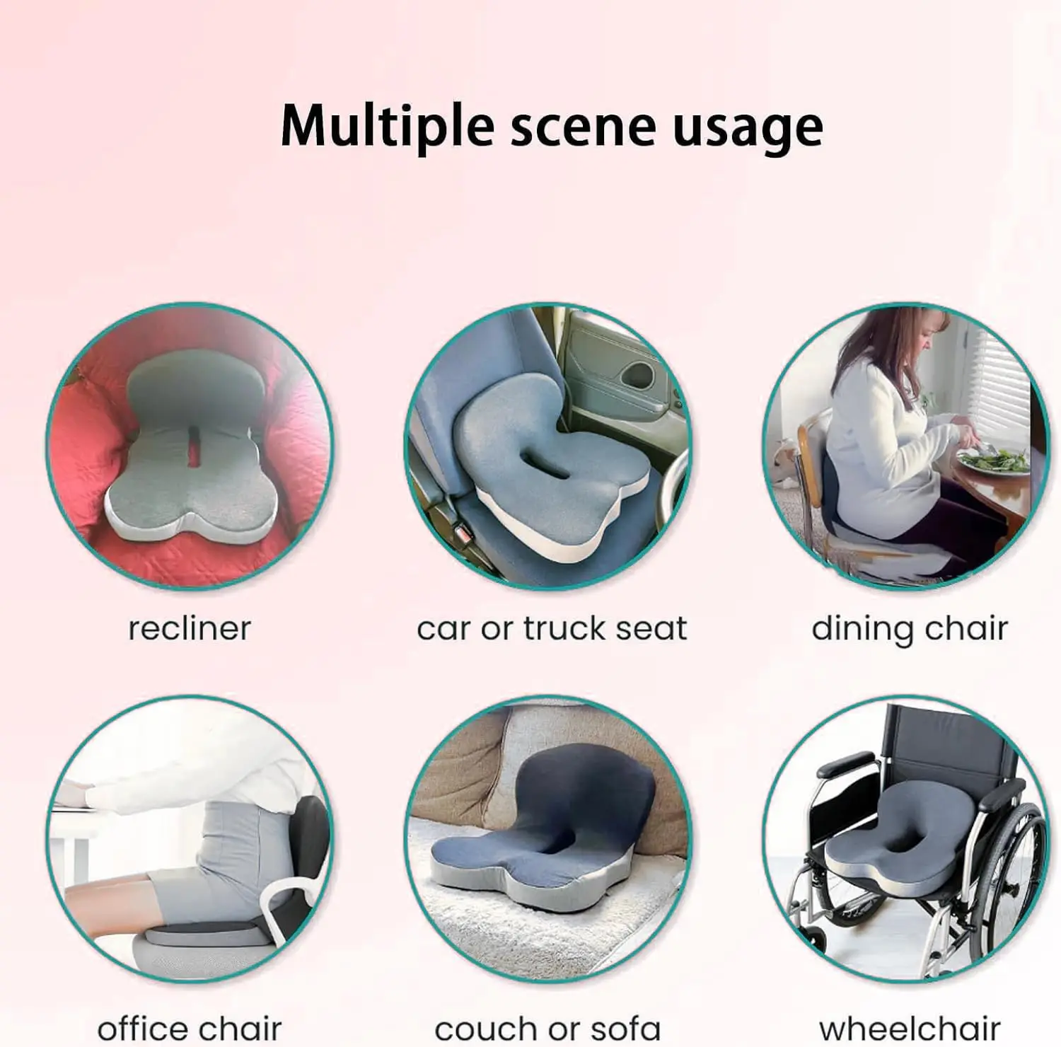 Solvath Ergonomic Seat Cushion with Backrest Soft Supportive Washable Office Chair Pad for Hip Waist Comfort Ideal for Long Sitt