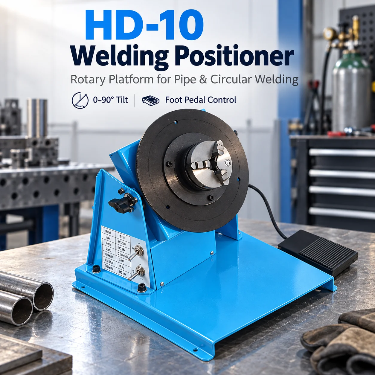 AOLIVIYA Factory Pipe Ring Seam Automatic Welding Positioner Welding Rotating Platform 10kg Small Positioner