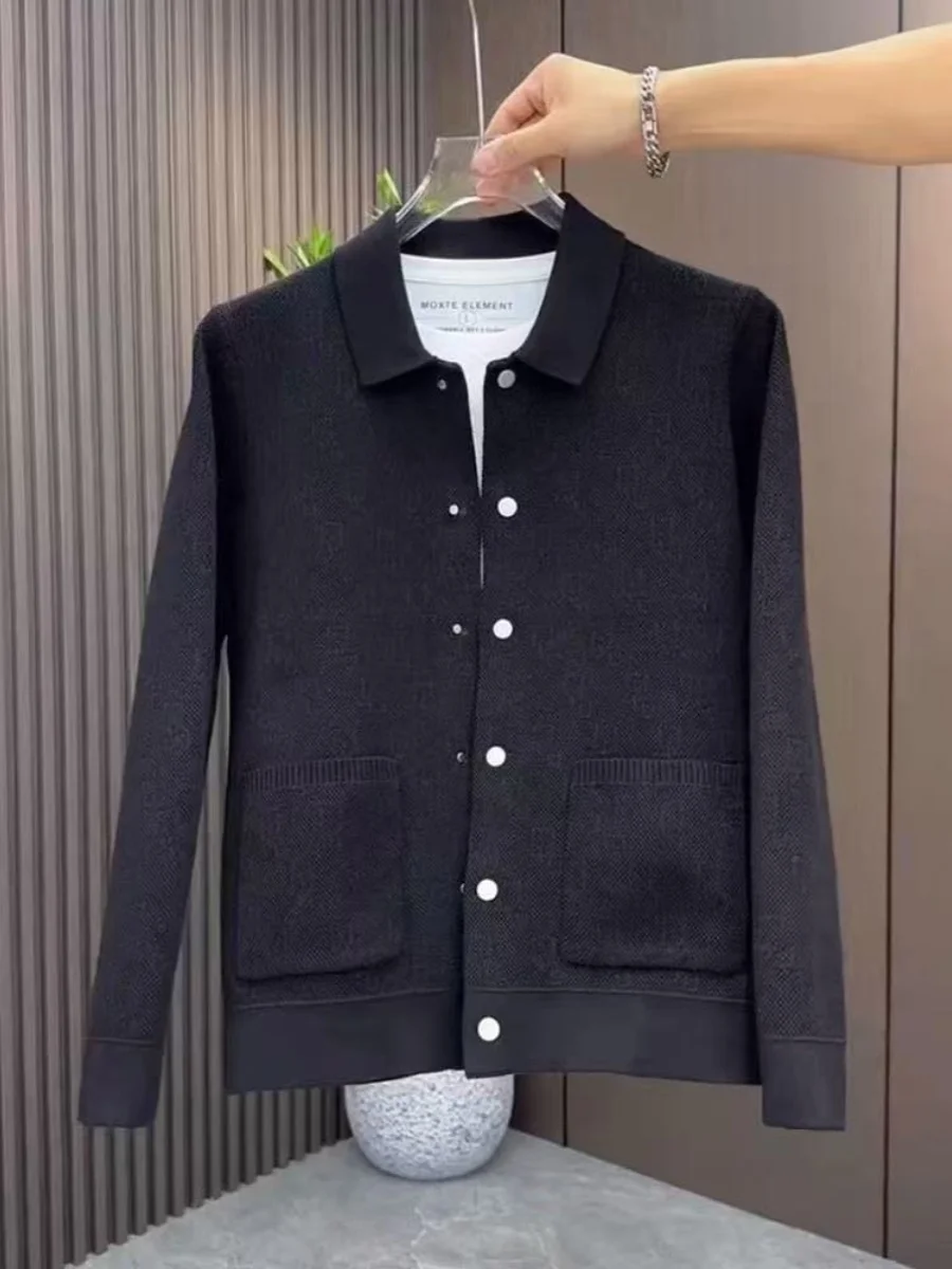 

Comfortable Knitted Men's Cardigan Jaet Spring Autumn New Sle Loose Fit Sli Korean Version Youth ular Stand Edi...