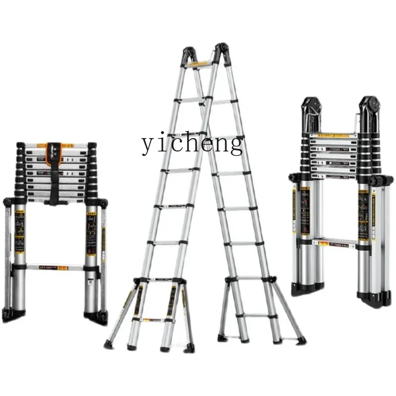 

A1 multifunctional telescopic ladder herringbone folding ladder thickened solid aluminum alloy portable engineering staircase