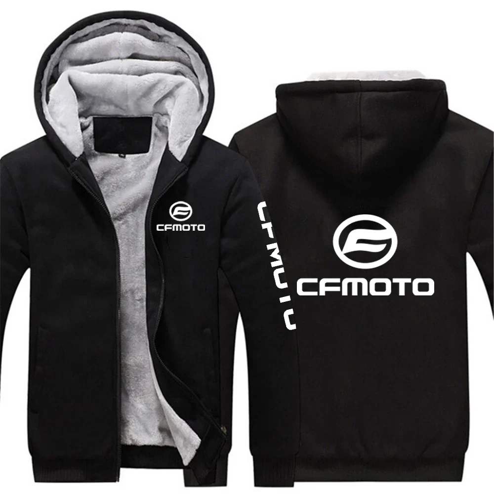 

2024 Autumn Winter Men's Cfmoto Logo Print Casual Windproof Cold Prevention Splicing Coat Comfortable Popular Thickened Hoodies