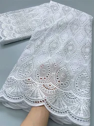 African Swiss Cotton Lace with Tiny Holes 2024 High Quality Nigerian Lace Fabric with Stones for Women Wedding Dresses TY3850