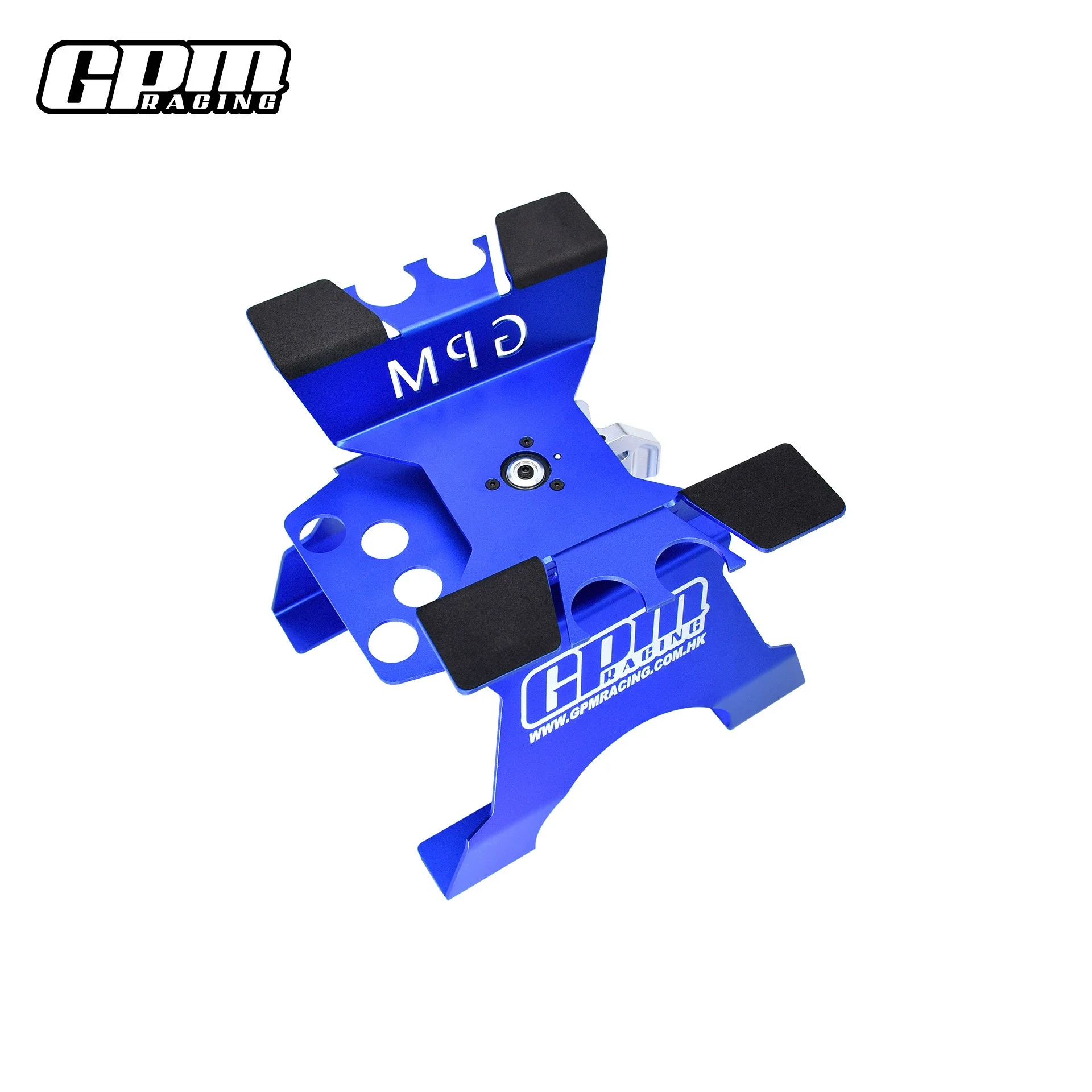 Metal 360‑Degree Rotating RC Repair Stand Workstation With Shock‑Absorber Storage Slot For 1/5 1/7 1/8 Large Scale RC Car Truck