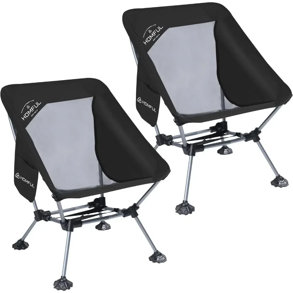 

A 2 Pack Widened Camping Chair Ultra Light Portable Folding Backpacking Chair with Side Pockets Breathable