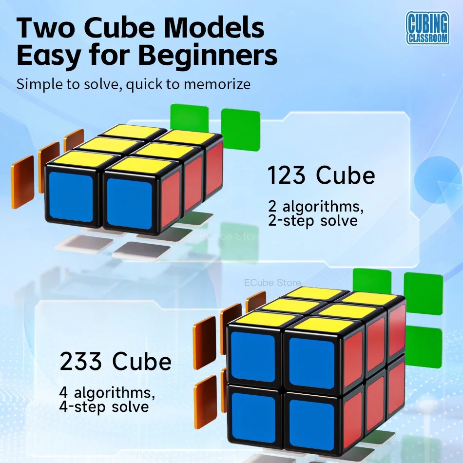 [ECube] MoYu 1x2x3 2x2x3 Cubo Mágico 223 cubo 123 Preto 223 Mágicas Profissionais Velocidade Quebra-cabeça Cubo Crianças Brinquedos Educacionais Engraçados