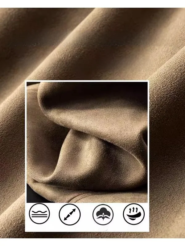 

Мужская замшевая куртка, свободная повседневная универсальная корейская рабочая одежда на весну и осень, удобная верхняя одежда с длинным воротником свека