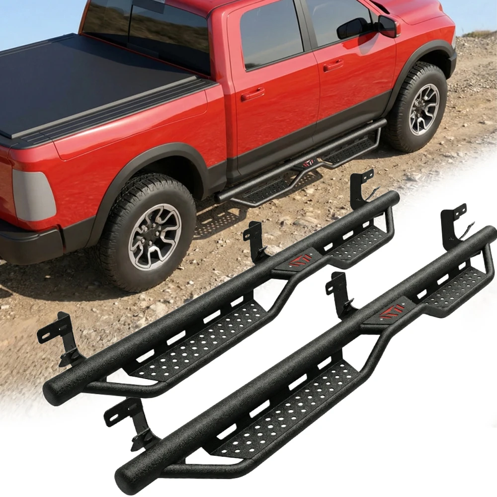 

Dodge Ram Running Boards for 09-18 Ram1500 19-24 1500 Classic 10-26 Ram2500/3500 Crew Cab Steel DualStair Exterior Accessories