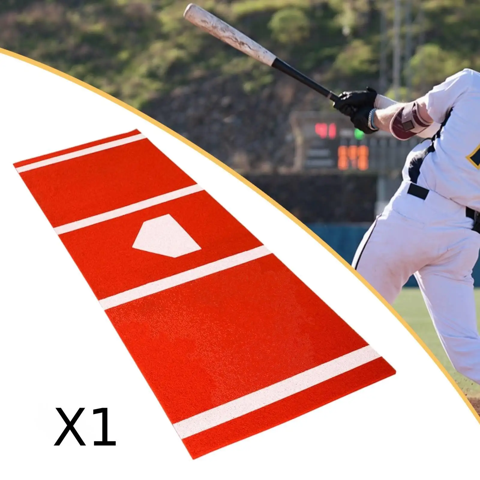 Baseball Batting Cage Mat Soft Surface Non Slip Practice Pad Large Area Swing Guide for Home Training Indoor Outdoor Use