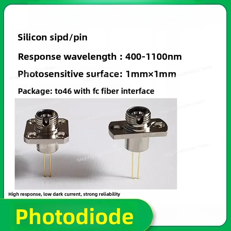 NSP1 400-1100nm Silicon Photodiode Detector with FC Fiber and Flange, 1mm PD for Optical Sensing and Fiber Optic Systems