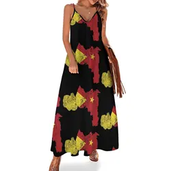 Tigray Map Sleeveless Dress womans clothing clothes for women long dress women summer luxury evening dress woman for wedding