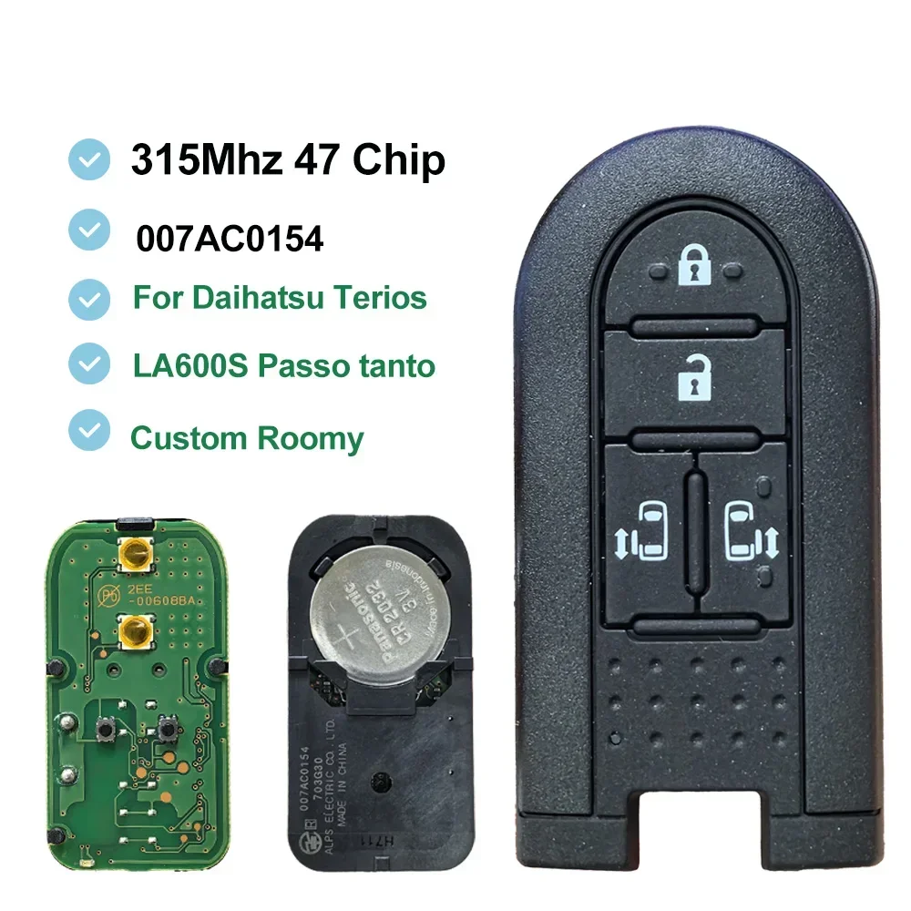 703G30 007AC0154 OEM Smart Remote Proximity Key For Toyota Daihatsu Terios Custom Roomy LA600S Passo Tanto