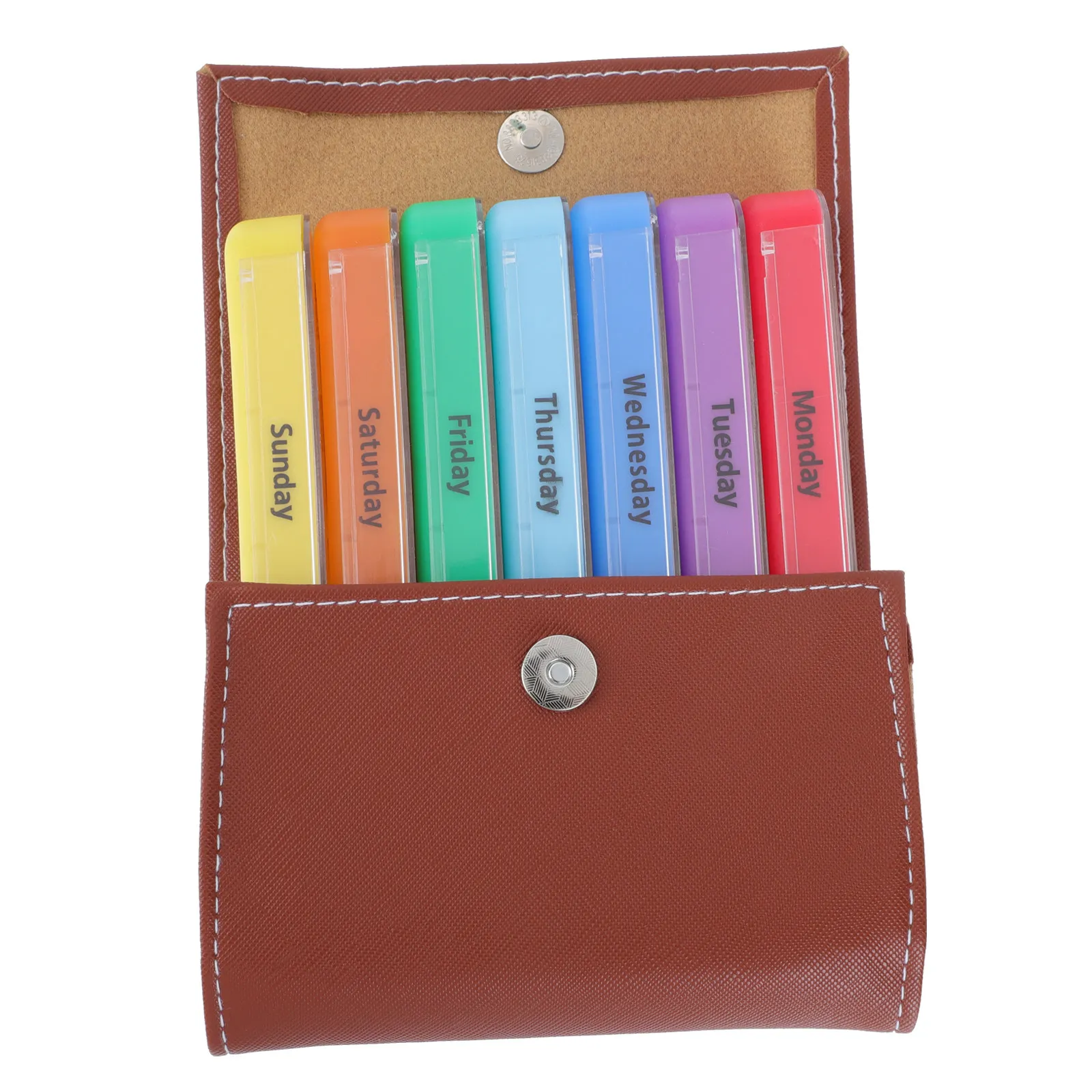 1Set Compact 28-Grid Pill Storage Wallet PU Medicine Organizer Portable Lightweight Food-Grade Case for Daily Medicine