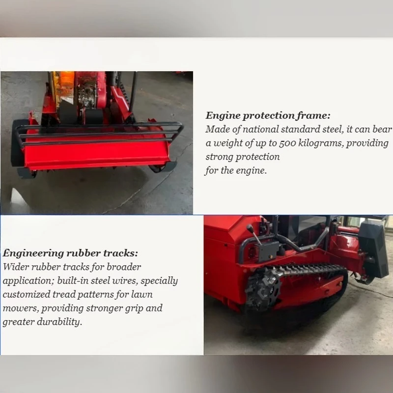 High Efficiency Tracked Lawn Mower Remote Operated for All Terrain Garden