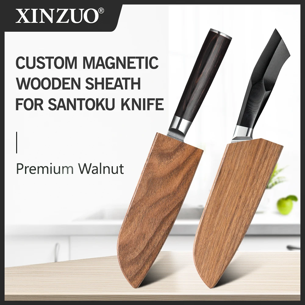 

XINZUO Wooden Sheath High Quality Walnut Wood Knife Cover for XINZUO Santoku Knife