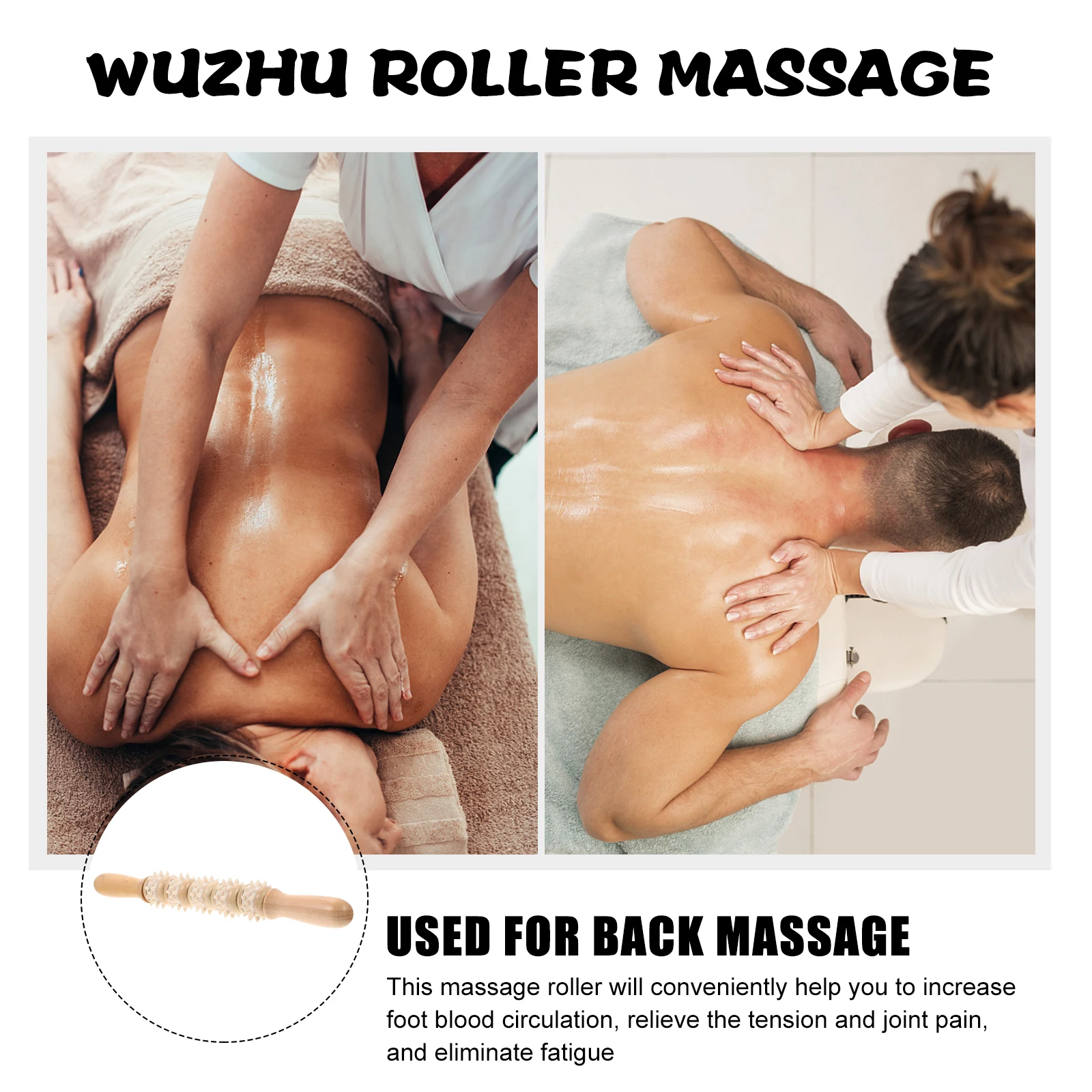 

1 Pcs Wooden Roller Massager, Relaxing Body Massage Roller, Durable Acupoint Massage Tool for Home and Office