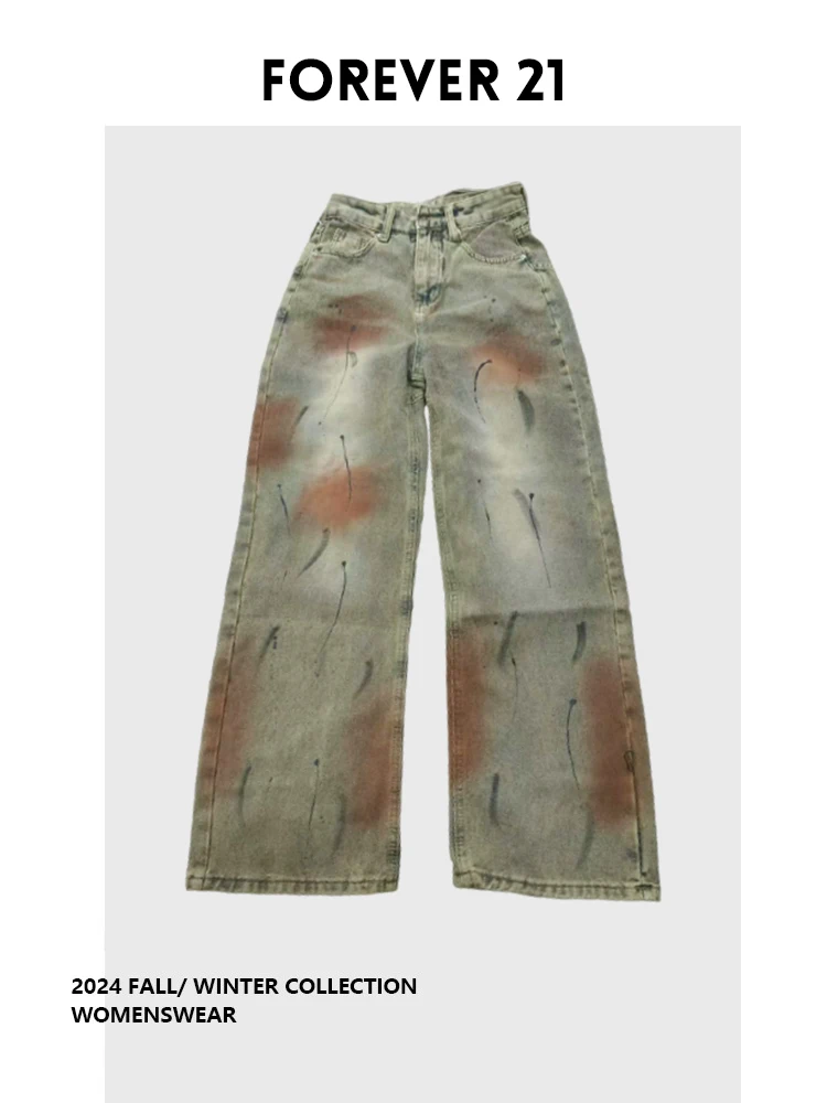 

Джинсы Forever 2 Lazy Aalyptic в винтажном стиле, с эффектом ржавчины, низкого качества, свободного кроя, длиной в пол, осенние, уникальные, специальные брюки для женщин