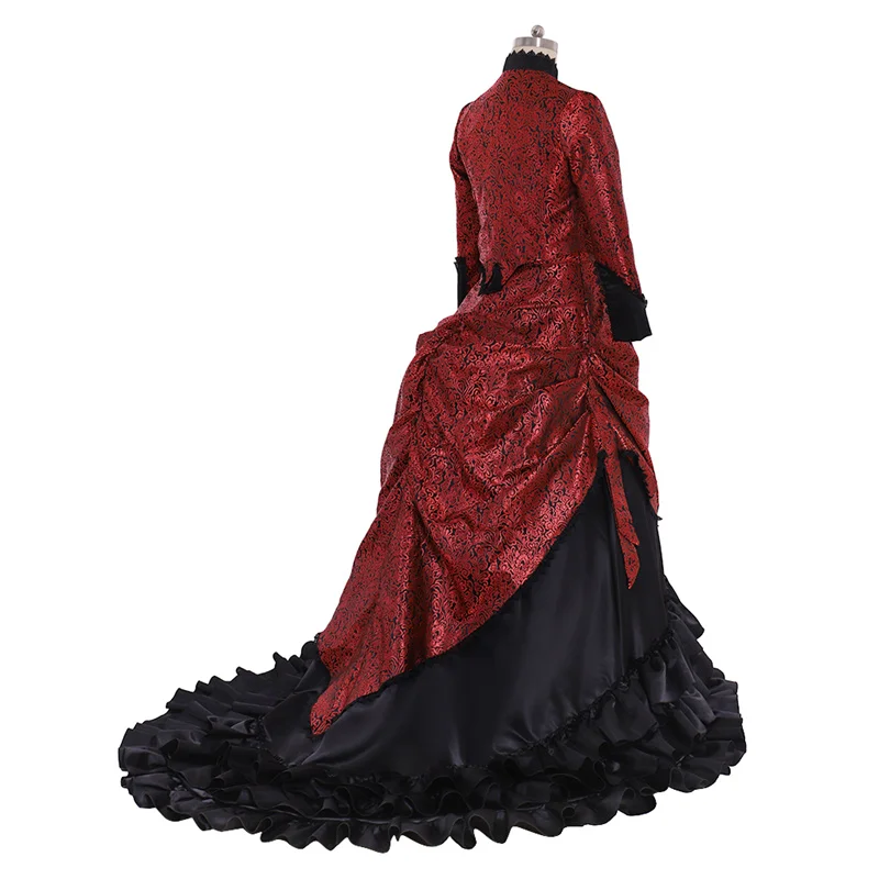 Medieval  Vintage Red Dress Victorian Prom Dress Adult Medieval Fancy Party Dress Suit Noble Duchess Dress Suit