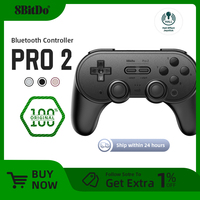 NEW 8Bitdo Pro 2 Bluetooth Game Controller Gamepad with Hall Effect Transparent Blue Green Purple  for Nintendo Switch PC Steam