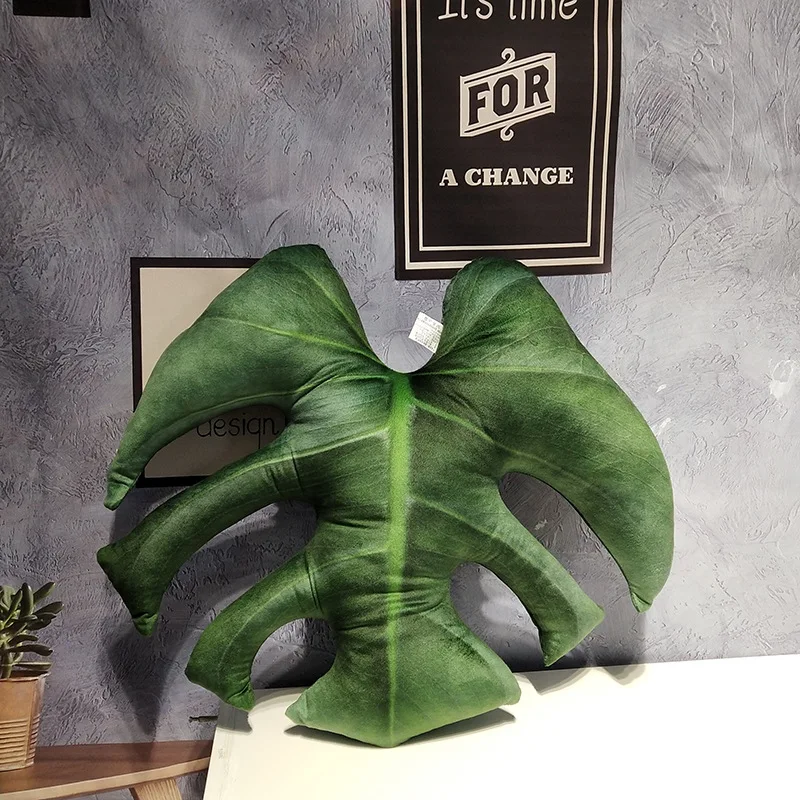 Washable Removeable Throw Pillows for Bedroom Simulated Tropical Plant Leaves Pillow Sofa Cushion Philodendron Salian Machine