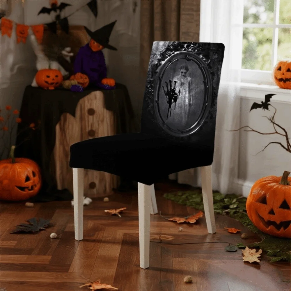 Full Cover Halloween Chair Covers Dust-proof Vintage Scary Dining Chair Slipcovers Decorative Zombie Hands Chair Slipcover