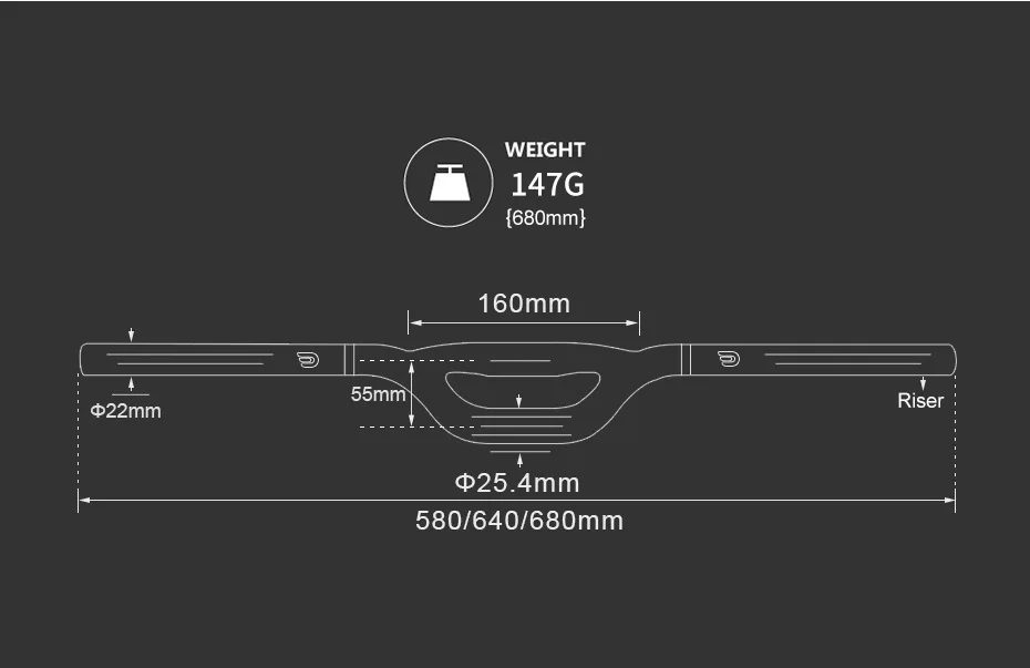 

Ultra-light Carbon Fiber Handlebar 25.4mm*580-680mm Double Tube Bicycle Handlebar Small Diameter Riser Bar Bicycle Accessories