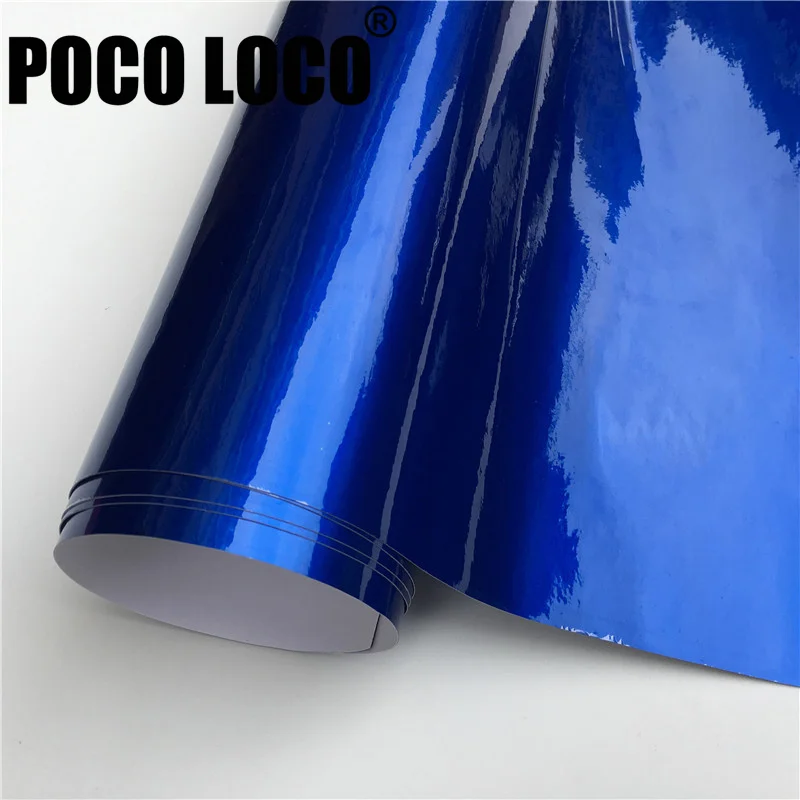 Candy Blue Glossy Metallic Vinyl Wrap Car Sticker Vehicle Wraps For Motorcycle Bicycle Decal