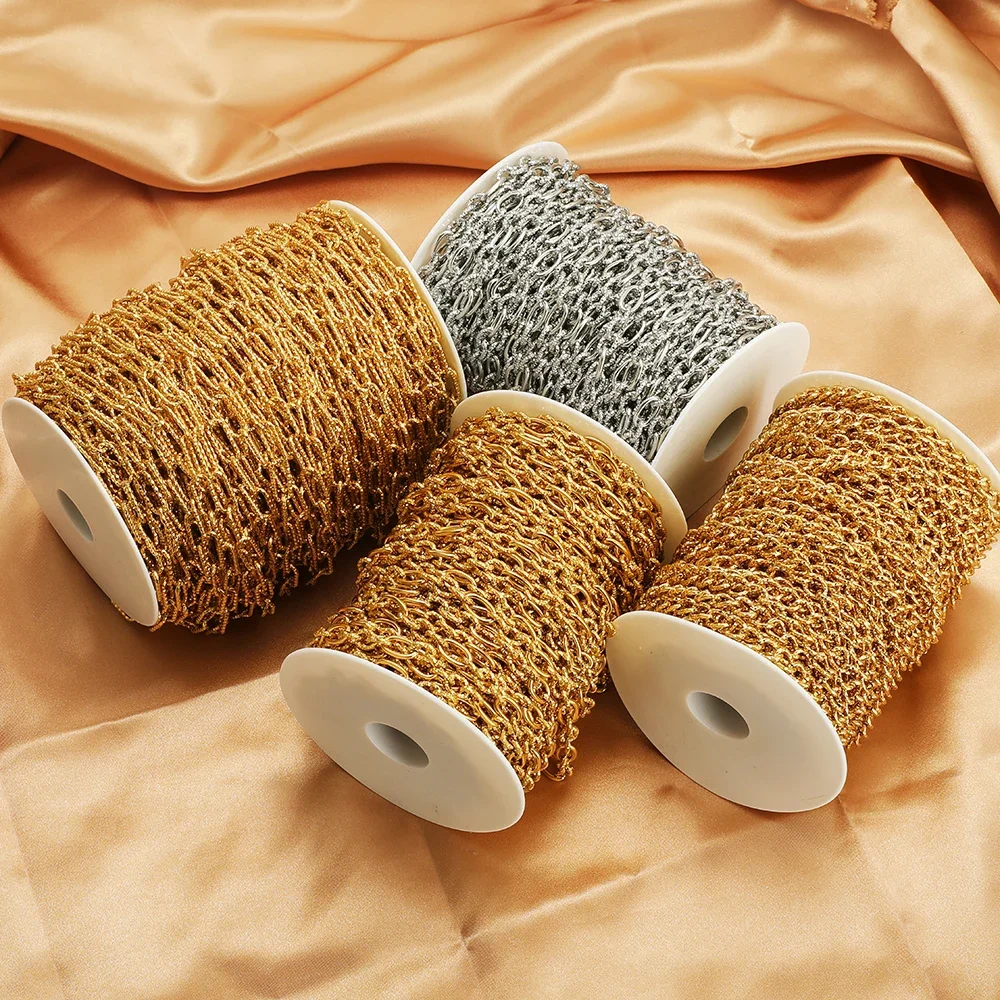 1 متر الفولاذ المقاوم للصدأ الذهب 3:1 O ربط رولو كابل سلاسل مكتنزة DIY بها بنفسك صنع المجوهرات أساور لوازم قلادة النتائج #5