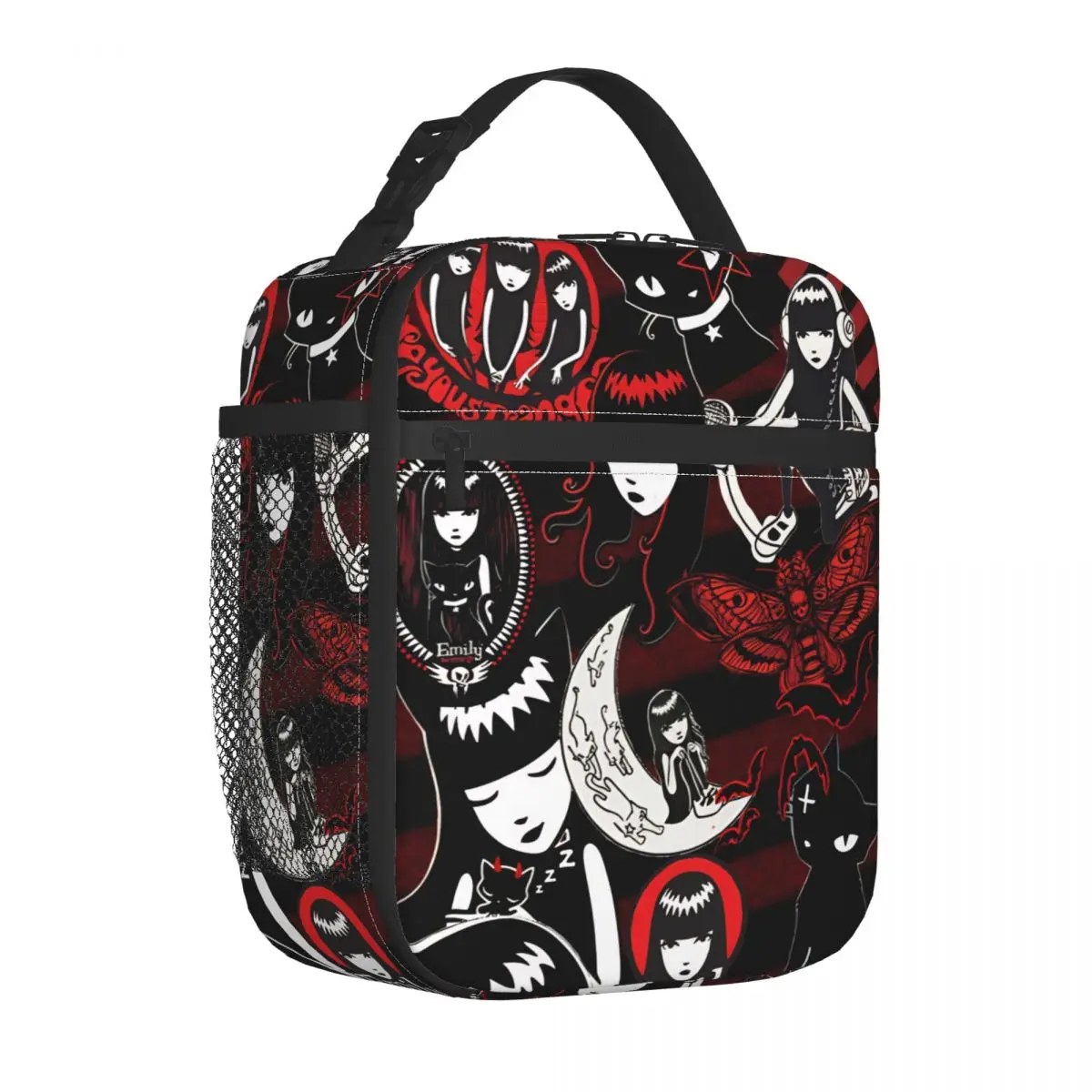 E-Emily The Strange Cartoon Insulated Lunch Bag Thermal Bag  Meal Container Leakproof Tote Lunch Box Food Storage Bags