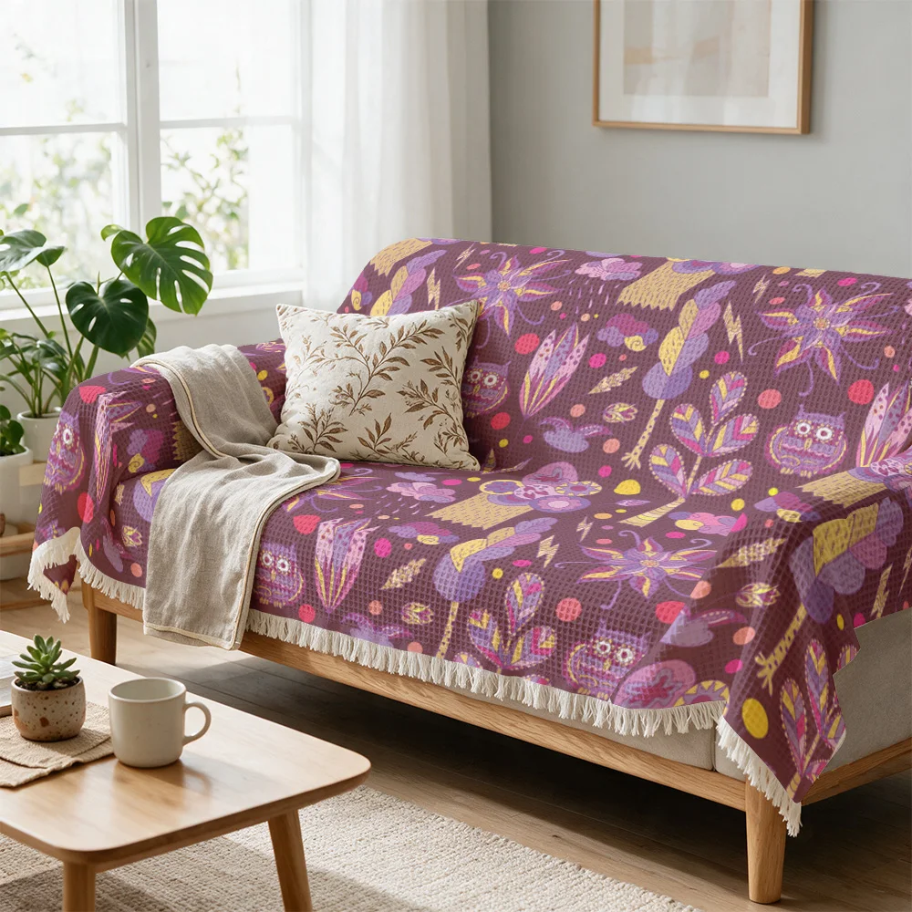 Chunky Knit Floral Pattern Throw Blanket Sofa Couch Cover Decorative Accent Throw for Living Room Home Decor Seating Cushion Bed