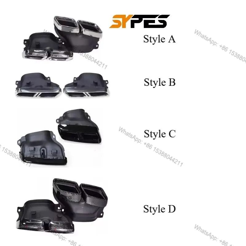 Hot Sale Car Exhaust Tips for C Class W205 C180 C200 C300 C260 C43 C63 /AK 304 Stainless Steel Carbon Fiber