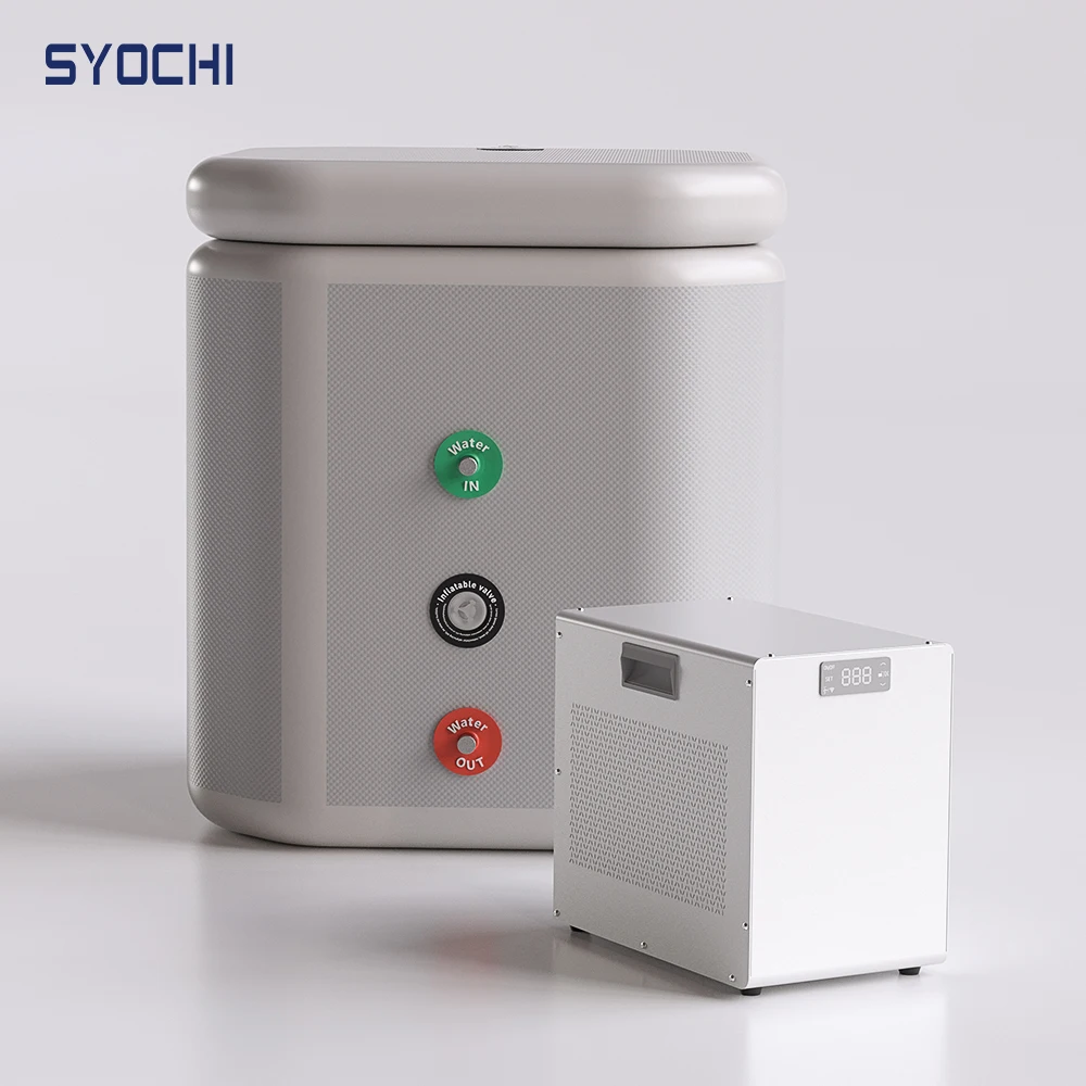 2026 syochi banheira de gelo portátil banheira de mergulho frio com refrigerador de água 0.3hp/0.6hp banheira de gelo inflável para terapia de banho de gelo