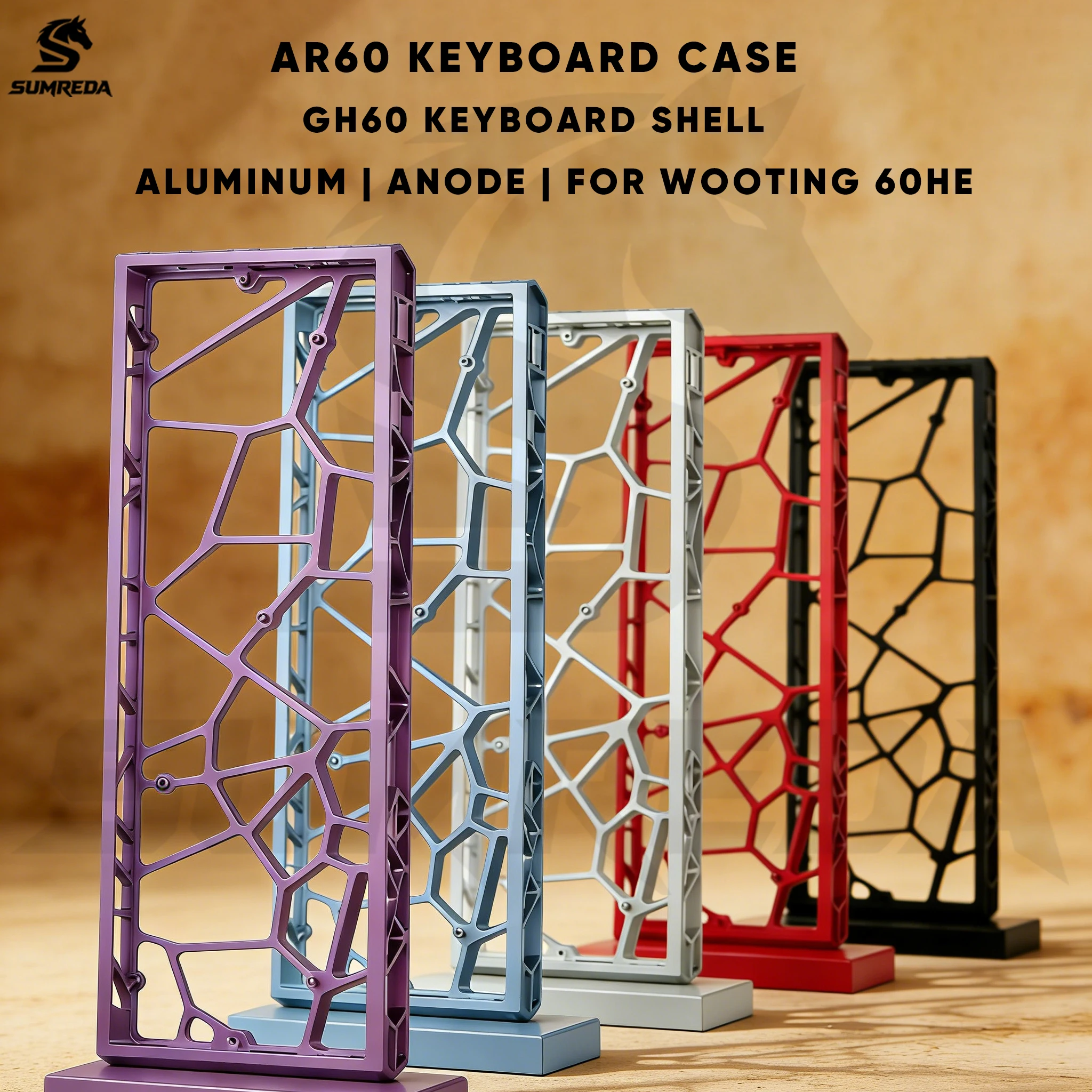 SUMREDA AR60 GH60 Holy60 Wooting 60HE Hollow Aluminum Keyboard Case Shell 60% Layouts For Mad 60he Aula Win60 GT60 Keyboard Gift